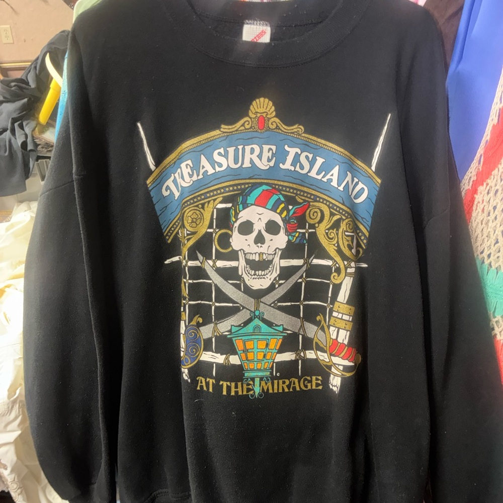 Vintage Black Pirate Graphic Crewneck Sweater